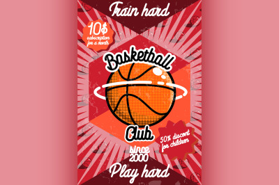 Color vintage basketball poster