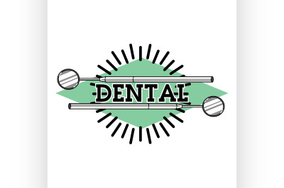 Color vintage dental emblem