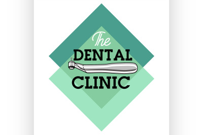 Color vintage dental emblem