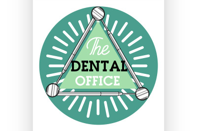 Color vintage dental emblem