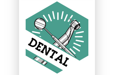 Color vintage dental emblem