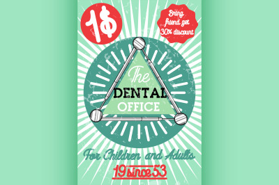 Color vintage dental poster