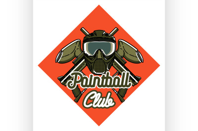 Color vintage paintball emblem