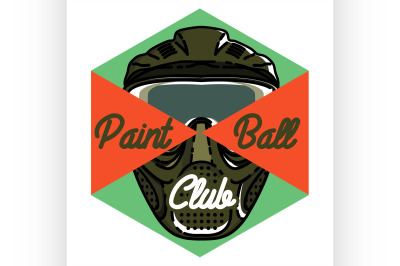 Color vintage paintball emblem