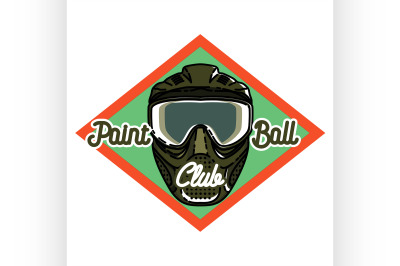 Color vintage paintball emblem
