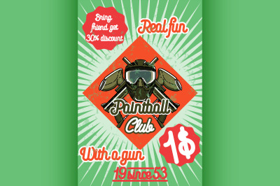 Color vintage paintball poster