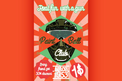 Color vintage paintball poster