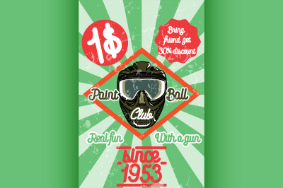 Color vintage paintball poster