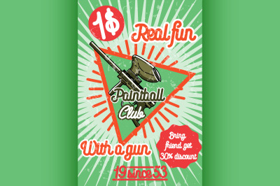 Color vintage paintball poster