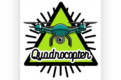 Color vintage Quadrocopter emblem