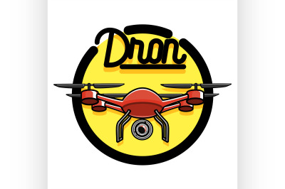 Color vintage Quadrocopter emblem