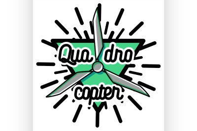 Color vintage Quadrocopter emblem