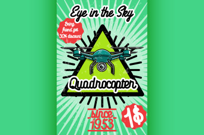 Color vintage Quadrocopter poster