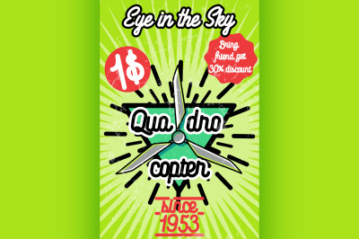 Color vintage Quadrocopter poster