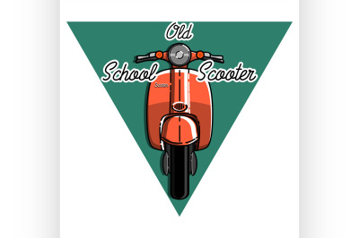 Color vintage scooter emblem