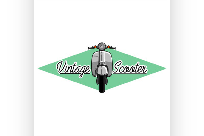 Color vintage scooter emblem