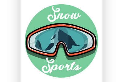 Color vintage Ski sport emblem
