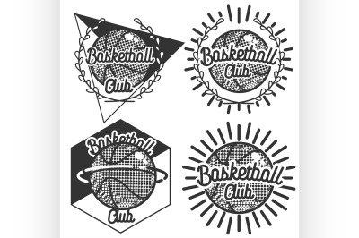 Vintage basketball emblems