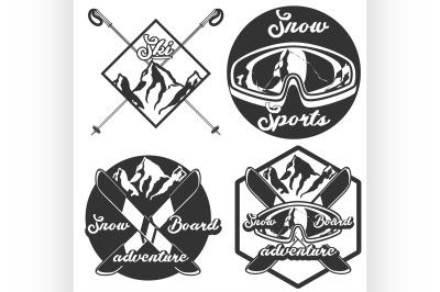 Vintage Ski sport emblems