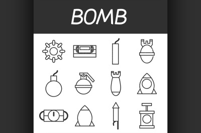 Bomb icons set