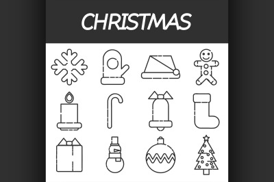 Set of Christmas icons