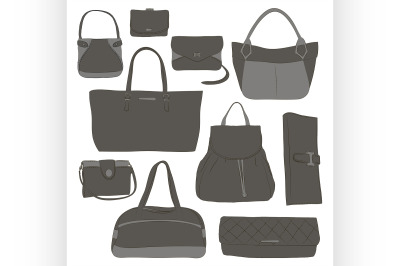 Collection of different women bags