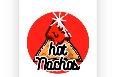 Color vintage mexican food emblem