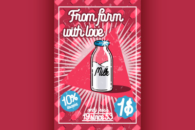Color vintage Milk poster