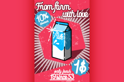 Color vintage Milk poster