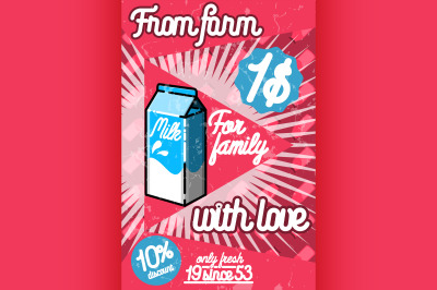 Color vintage Milk poster