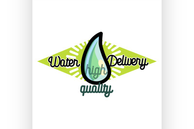 Color vintage Water delivery emblem