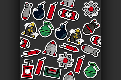 Colored Bomb icons pattern