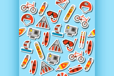 Colored extreme sports pattern