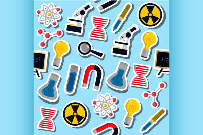 Set of Science colorful pattern icons