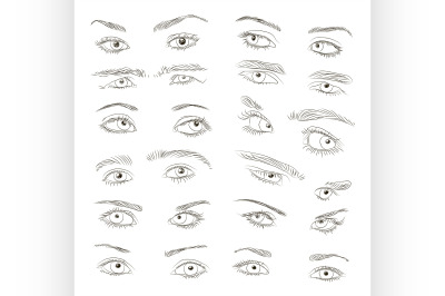 Hand drawn Eyes set