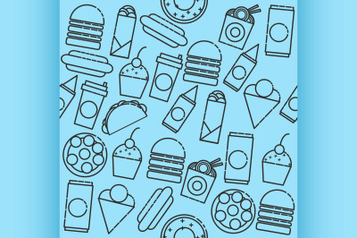 Fast food icon pattern