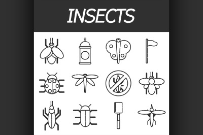 Insects icons set