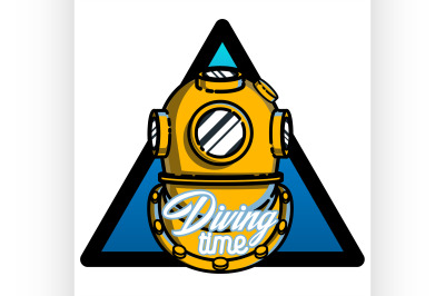 Color vintage diving emblem