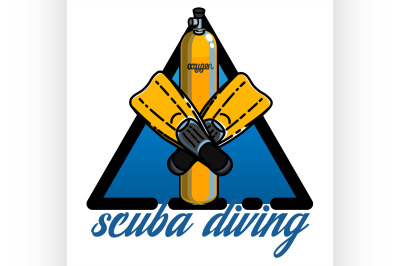 Color vintage diving emblem