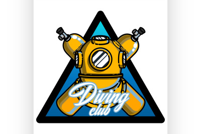 Color vintage diving emblem