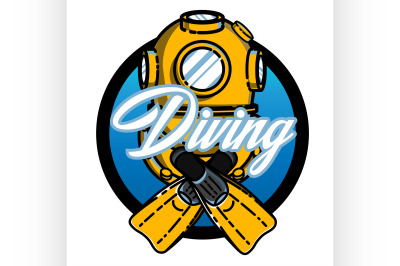 Color vintage diving emblem