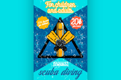 Color vintage diving poster