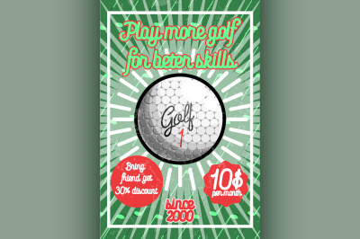 Color vintage golf poster