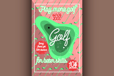 Color vintage golf poster