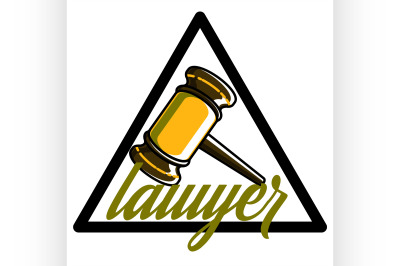 Color vintage lawyer emblem