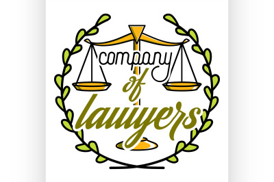 Color vintage lawyer emblem