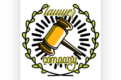 Color vintage lawyer emblem