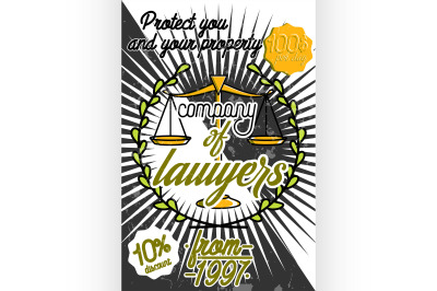 Color vintage lawyer poster
