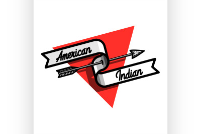Color vintage american indian emblem