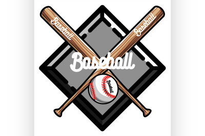 Color vintage baseball emblem